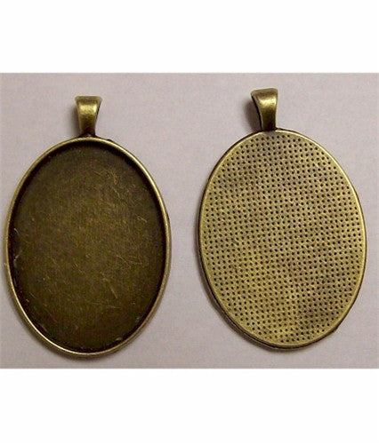 40x30mm Antique Bronze Cameo Pendant Setting with Bail 632x