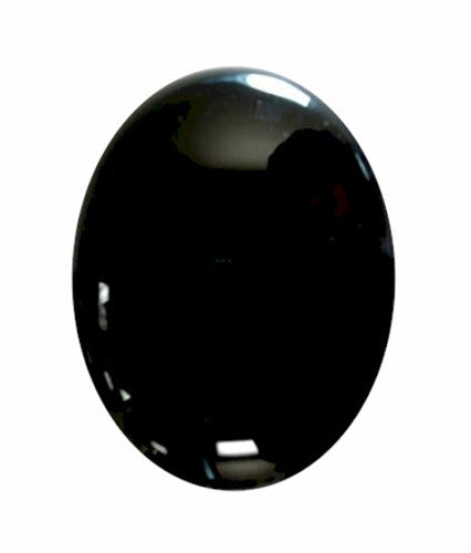 25x18mm Black Agate Flat Back Semiprecious Gemstone Cabochon 671x