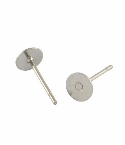 CLOSEOUT - Lot of 32 Pair -  of Earring Posts Surgical Steel Superior Quality Stainless Ear Stud 8mm Flat Pad 811R