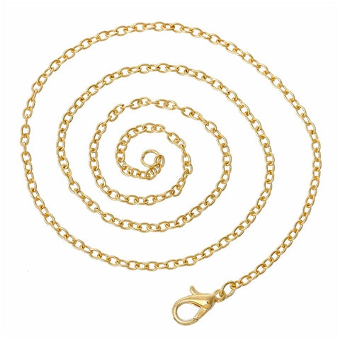 Gold 18 inch Cable Chain Jewelry Necklace with Lobster Clasp Link Size 3x2mm  833x