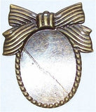 Closeout- 12pcs. of 30x22mm Antique Bronze Cameo Setting with Bow and Hole 862x