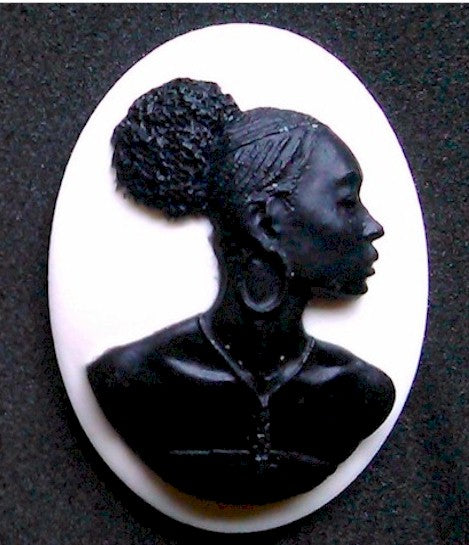 40x30mm African American Cameo Jewelry Black White Backing Afro Ethnic Black Jewelry 998x