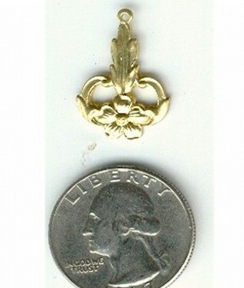 Item#G06941-1R 23mm brass flower drop with ring