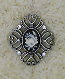 Seconds - 10pcs of Antique Silver Filigree Rose Cameo Brooch Pin READ DESCRIPTION F102
