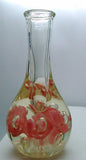 Vintage St. Claire art glass Paperweight Bottle Vase Pink icepick flowers
