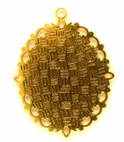 Seconds -READ DESCRIPTION- 40x30mm Antique Gold Cabochon Pendant Setting with ring S2188