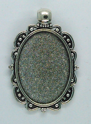 25x18mm Antique Silver Pendant Setting with built in bail S2190