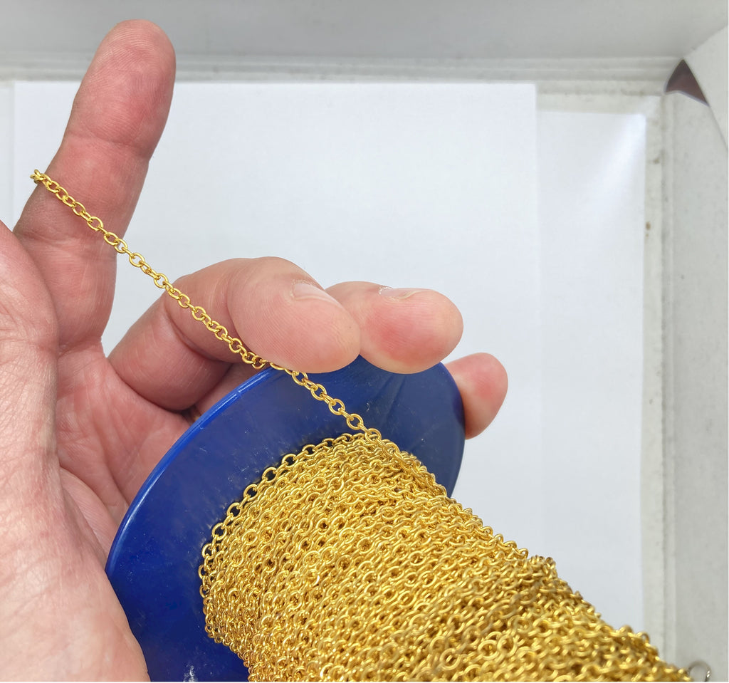 Gold Plate 3x2mm Curb Chain sold by the foot 395x