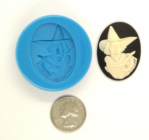 Wicked Witch Halloween Supply Food Safe Silicone Cameo Mold for candy soap clay resin wax etc.