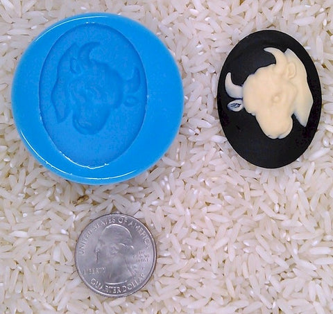 Astrology Zodiac Sign Taurus Bull Food Safe Silicone Cameo Mold for candy soap clay resin wax etc.