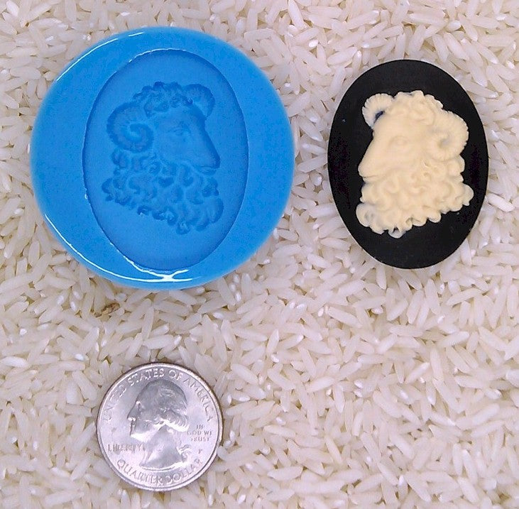 Astrology Zodiac Sign Aries Ram Food Safe Silicone Cameo Mold for candy soap clay resin wax etc.