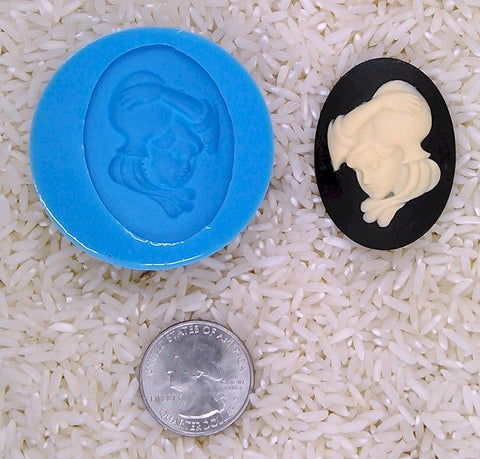CLEARANCE Silicone Mold Flexible Mold (Victorian Lady Cameo 3pcs