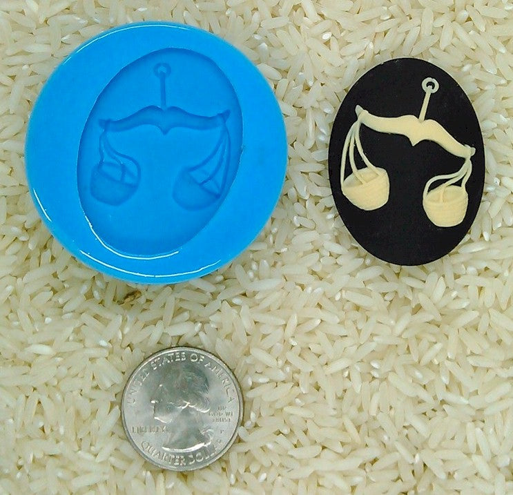 Astrology Zodiac Sign Libra Scales Food Safe Silicone Cameo Mold for candy soap clay resin wax etc.