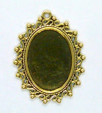 25x18mm Antique gold cameo cabochon pendant setting S2149