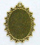 25x18mm Antique gold cameo cabochon pendant setting S2149