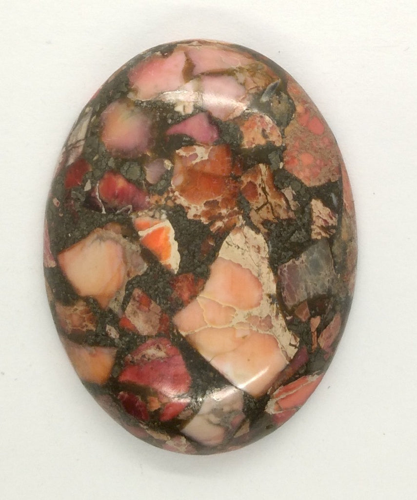 40x30mm Red Pink Matrix Collage Cabachon Stone loose flat back  S2154F