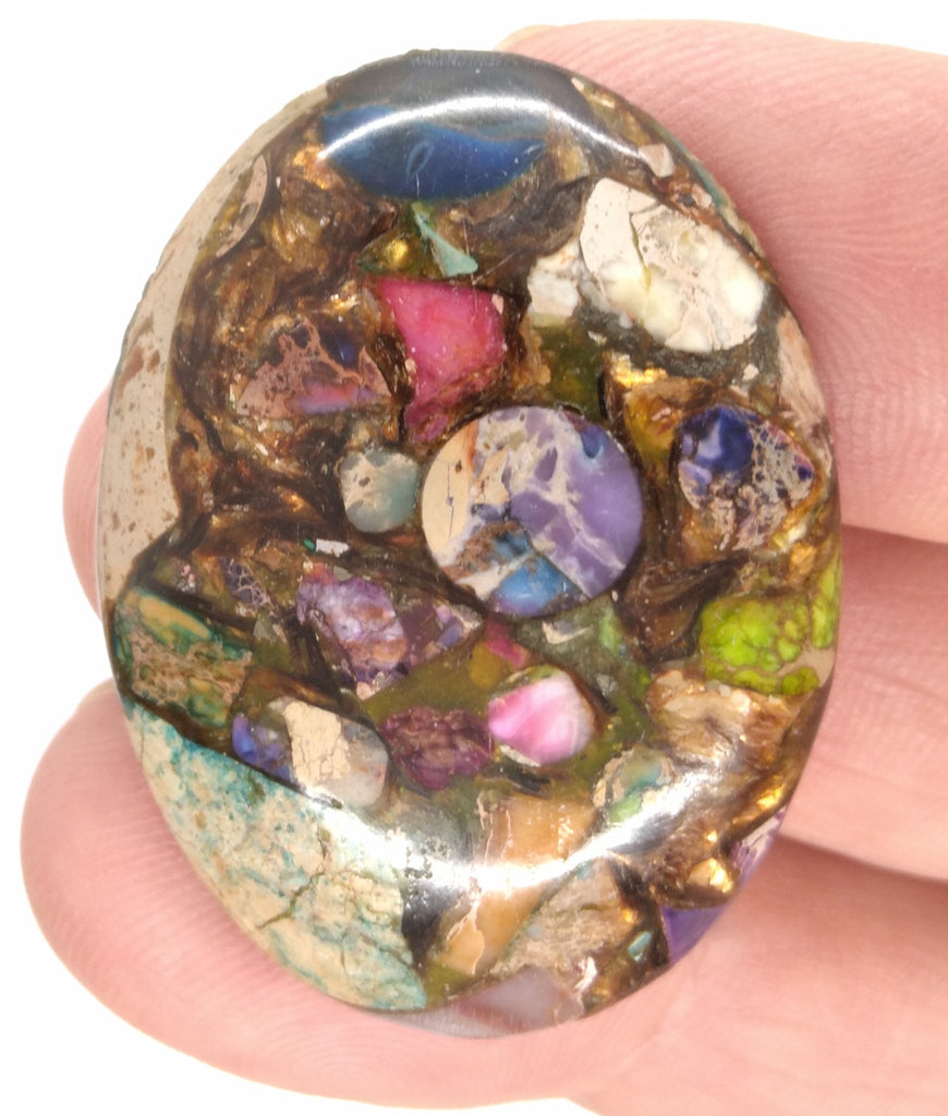 40x30mm Rainbow Matrix Collage Stones Single piece you are buying this stone S2155E