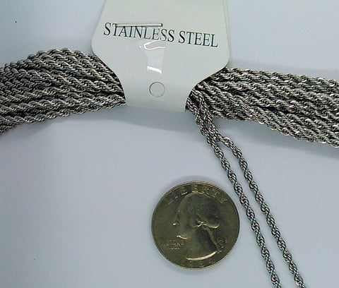 23 inch Stainless Steel Rope Chain Necklace with Lobster Claw Clasp 304 stainless 2.5mm  thick S2160