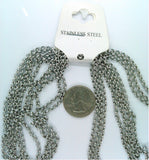 304 Stainless Steel 19 inch Rolo Chain Necklaces with Lobster Claw Clasps  3.5mm  S2168