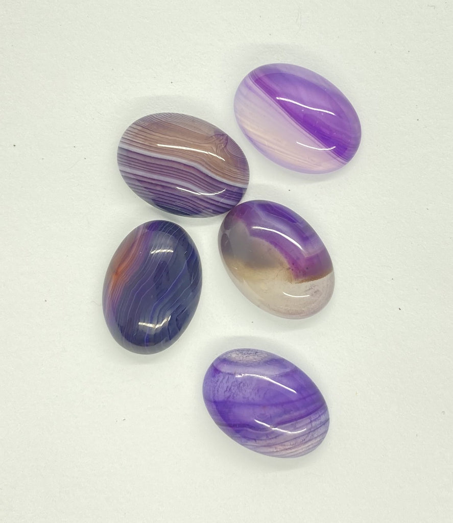 Copy of 5pc. Lot Dyed Purple Agate oval loose flat back Cabochon stones S2178C