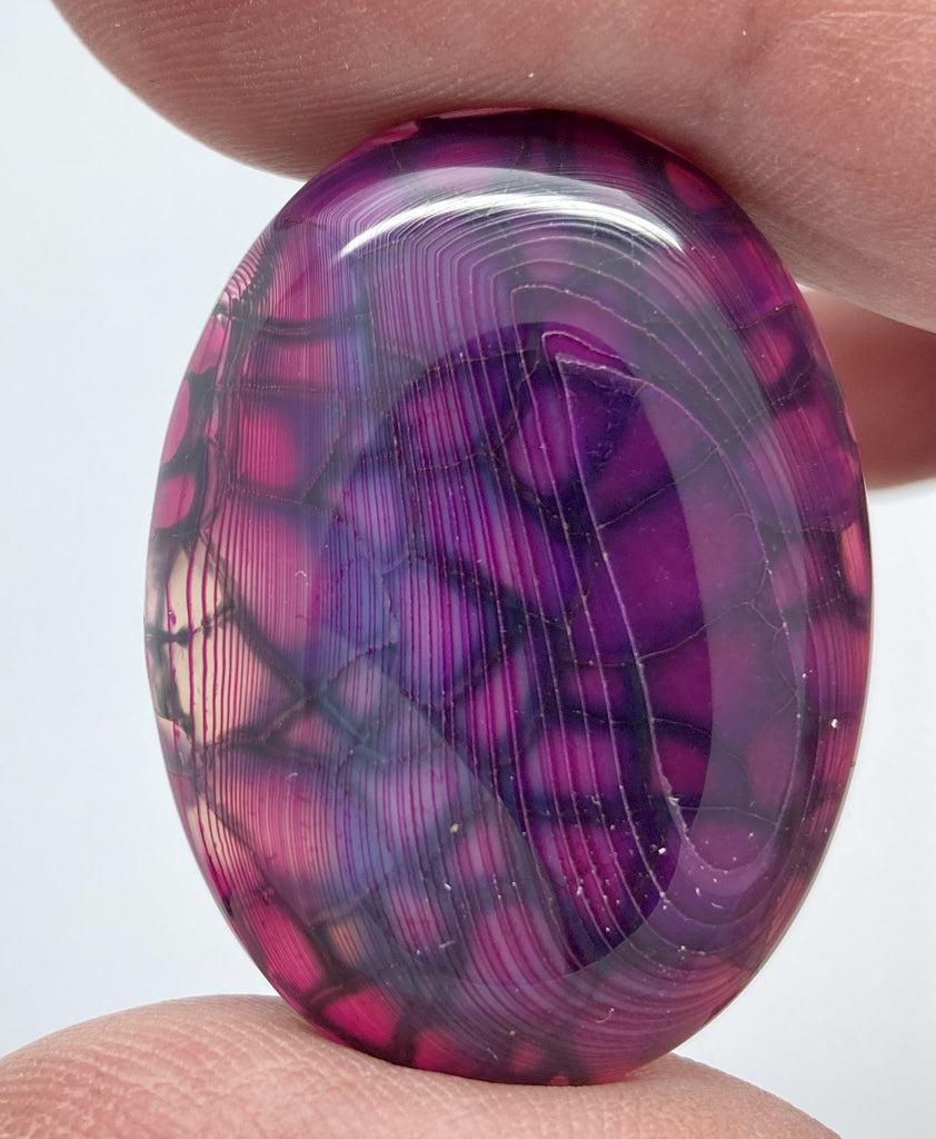 40x30mm Magenta Dragons Vein Dyed flat back oval crackle agate Cabochon S2184D