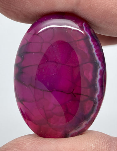 40x30mm Magenta Dragons Vein Dyed flat back oval crackle agate Cabochon S2184E
