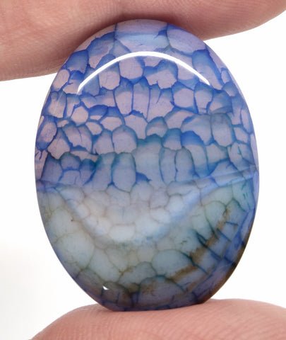 40x30mm Blue Dyed Crackle Agate Oval Flat back loose Cabachon S2195A