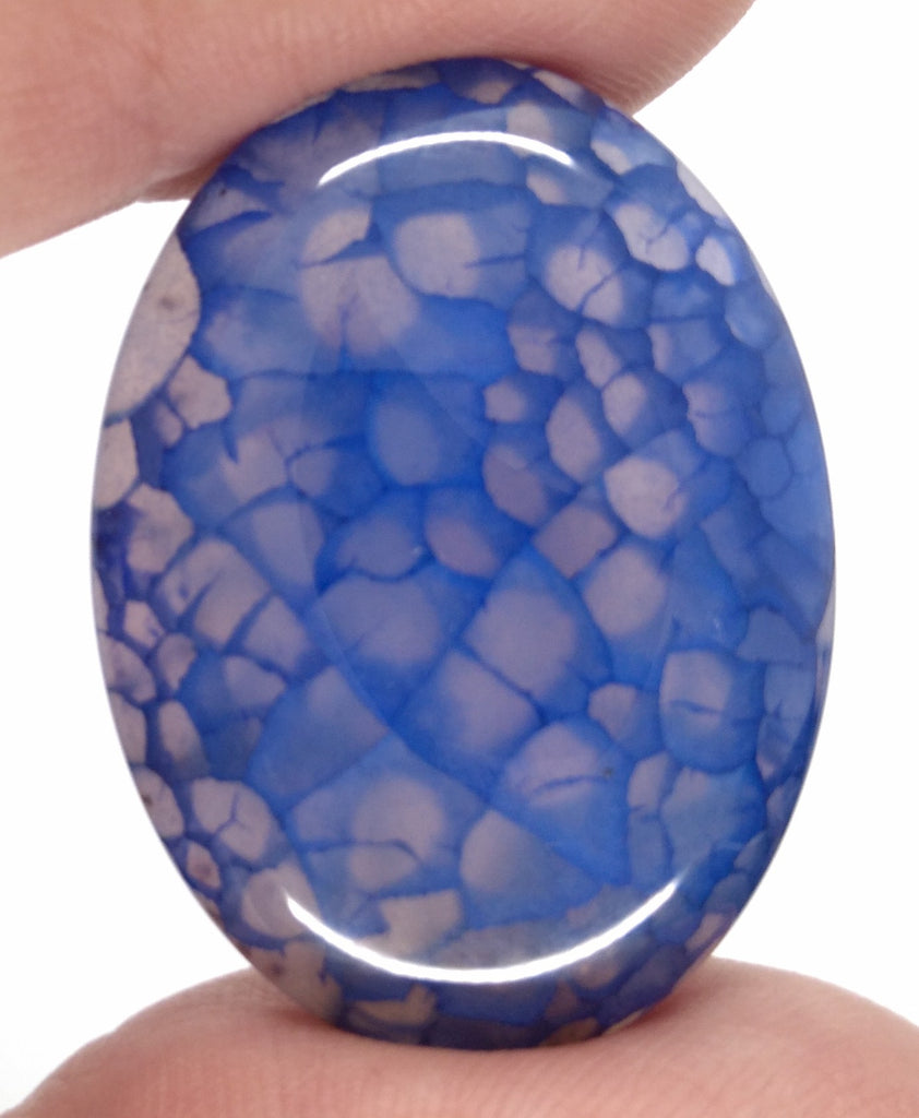 40x30mm Blue Dyed Crackle Agate Oval Flat back loose Cabachon S2195B