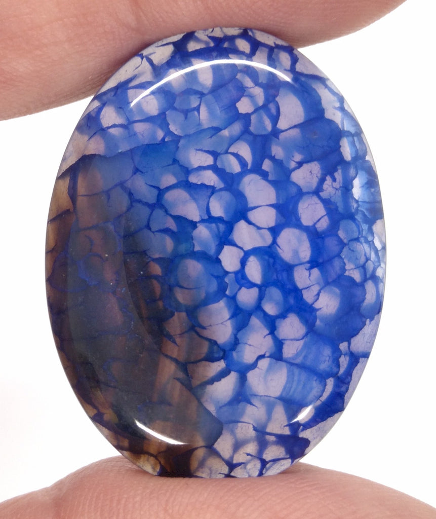 40x30mm Blue Dyed Crackle Agate Cabochon Oval Flat back loose Cabachon S2195J