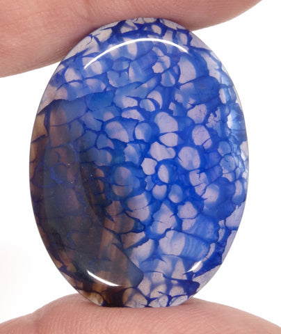 40x30mm Blue Dyed Crackle Agate Cabochon Oval Flat back loose Cabachon S2195J