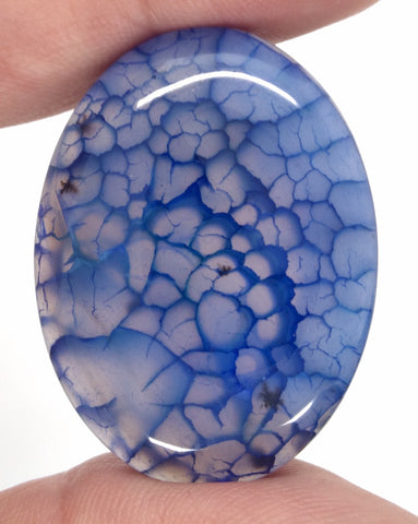 40x30mm Blue Dyed Crackle Agate Cabochon Oval Flat back loose Cabachon S2195L