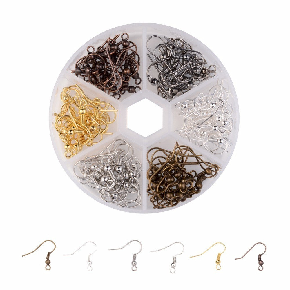 Box of 120pcs mixed Ear Wires earring fish hooks Nickel Free  6 color 18mm tall S2230