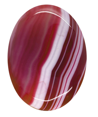 40x30mm Banded Agate Dyed Red to Purple Flat Back Gemstone Cabochon S4092H