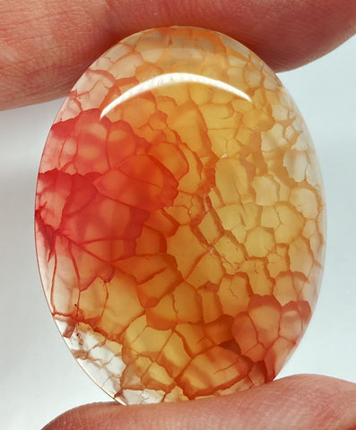 40x30mm mixed color Dyed Crackle Agate Cabochon Oval Flat back loose Cabachon S4113B