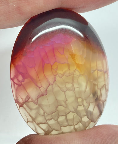 40x30mm mixed color Dyed Crackle Agate Cabochon Oval Flat back loose Cabachon S4113G