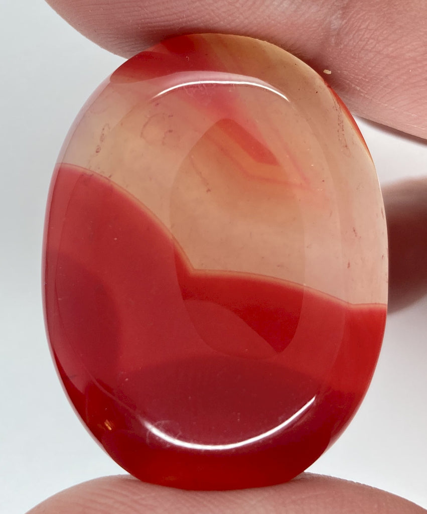 40x30mm Banded Agate Dyed Deep Red Cabochon Gemstone  S4117C