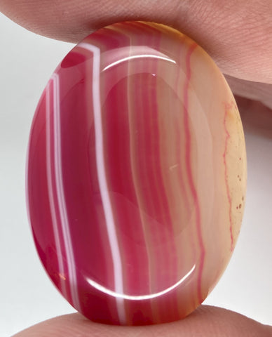 40x30mm Banded Agate Dyed Deep Red Cabochon Gemstone  S4117F