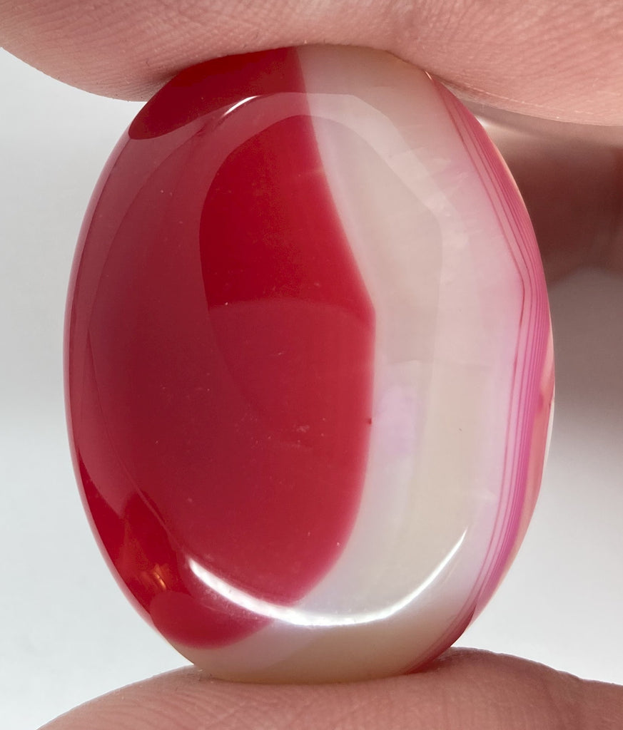 40x30mm Banded Agate Dyed Deep Red Cabochon Gemstone  S4117G