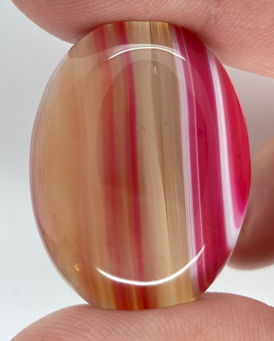 40x30mm Banded Agate Dyed Deep Red Cabochon Gemstone  S4117H