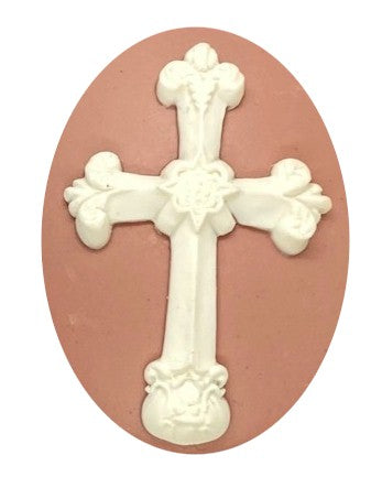 40x30mm Christian Cross Resin Cabochon Cameo Religious Jesus God Symbol Pinky Purple S4124E
