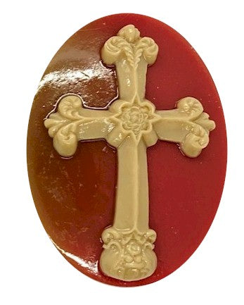 40x30mm Christian Cross Resin Cabochon Cameo Religious Jesus God Symbol Carnelian S4124F