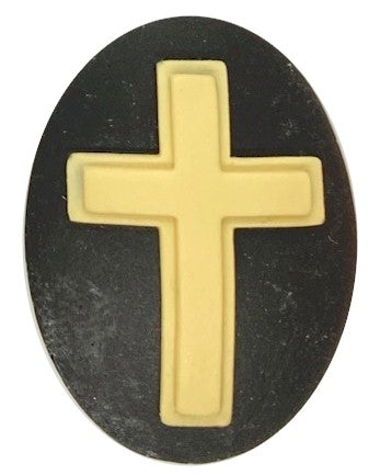 40x30mm Christian Cross Resin Cabochon Cameo Religious Jesus God Symbol Black S4124K