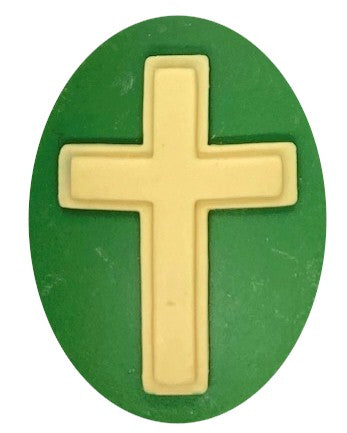 40x30mm Christian Cross Resin Cabochon Cameo Religious Jesus God Symbol Green S4124L