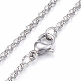 Stainless Steel 24 inch Silver colored Rolo necklace 3mm links 304 alloy S2158