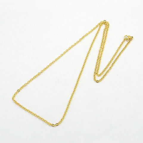 23.75inch Gold Stainless Steel cable chain necklace links 2.5x2mm Alloy 304 S4087